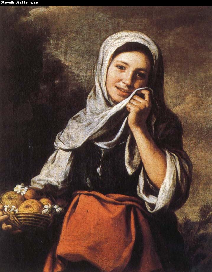 Bartolome Esteban Murillo Rural girls and flower basket